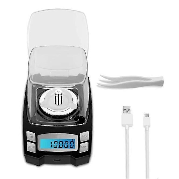 USB-laddning 100g/0.001g milligramvåg, högprecisions mini gramvåg, digital våg, postvåg, guldvåg, precisionsvåg, smyckesvåg med