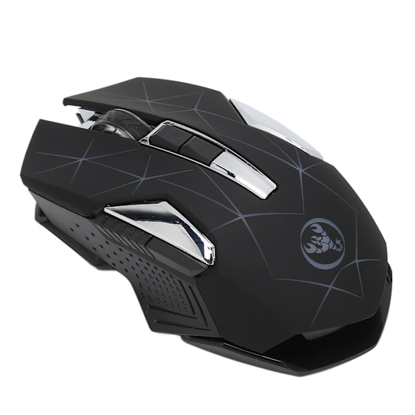 Trådløs mus 2.4G trådløs ergonomisk design 3 DPI skridsikker rulle USB genopladelig gamingmus til pc bærbar computer sort