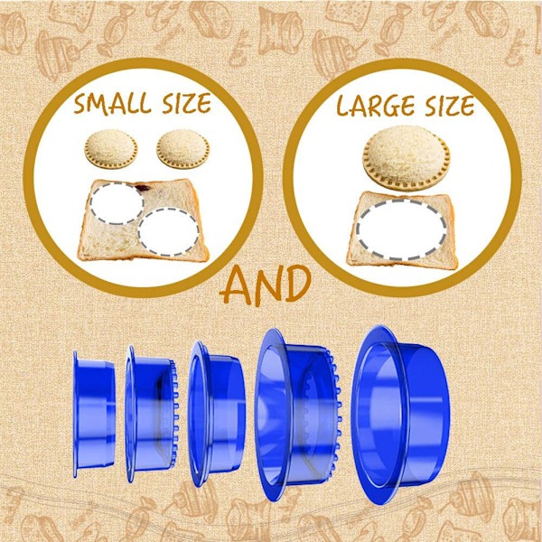Blå rund sandwich cutter sealer brød decruster pandekage maker DIY cutters bento box sandwich decruster presseform til børn