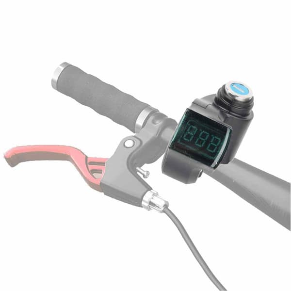 Gasreglage Voltmeter med Grön Digital Spänningsdisplay och Lås för Elcykel Scooter Trehjuling