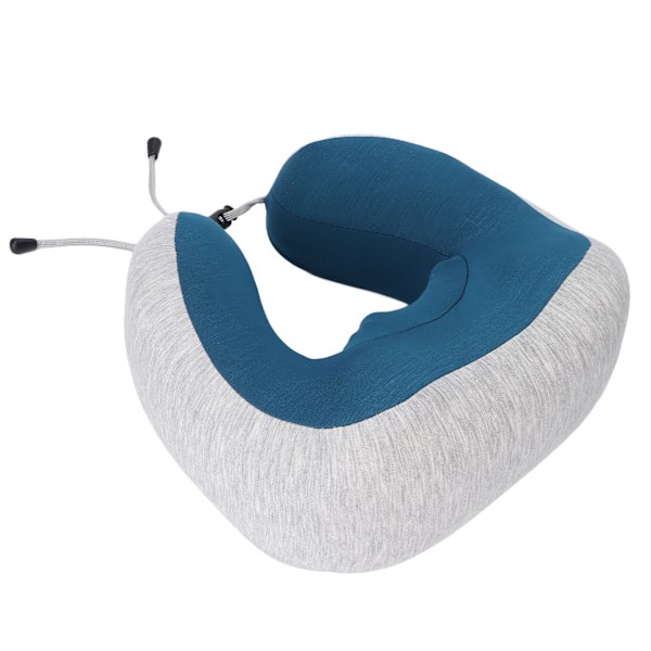 Elektrisk nakkemassager multifunktionel genopladelig U-formet memory foam æltende vibrations pude med varmeåndbar blå