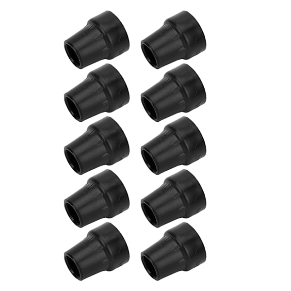 10 stk. Krykkespids Gummi 19 mm Indvendig diameter Skridningsmodstand Universal Heavy Duty Walking Cane Tip Sort