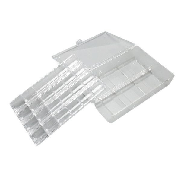 Örhängehållare Organizer Transparent Akryl 30 Grids Portabel Stapelbar Örhängen Organizer Box L