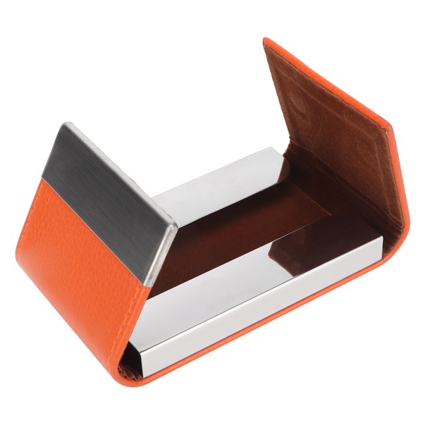 Dobbelt åben rustfrit stål visitkortholder navnekortholder kreditkortholder (orange)
