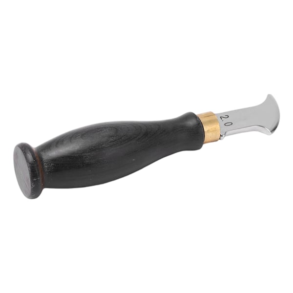 Lærskjærer Ergonomisk design 304 Rustfritt stål Sandeltrehåndtak Speilpolert Lærstrimlekutter 2,0 mm