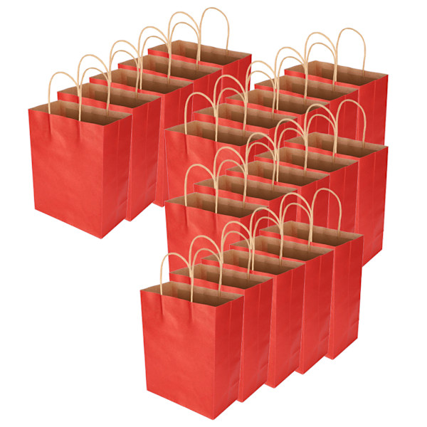 Miljövänlig bärbar kraftpåse Butik Kläderförpackning Presentpåse (M 21 x 11 x 27,5 cm)(Mörkröd)