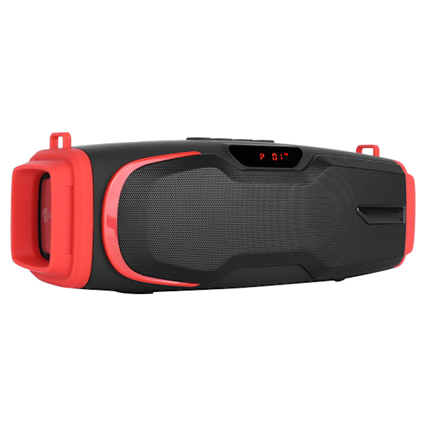 Bluetooth-högtalare med hög volym, bärbar tung basmusikspelare med display och mikrofon, röd