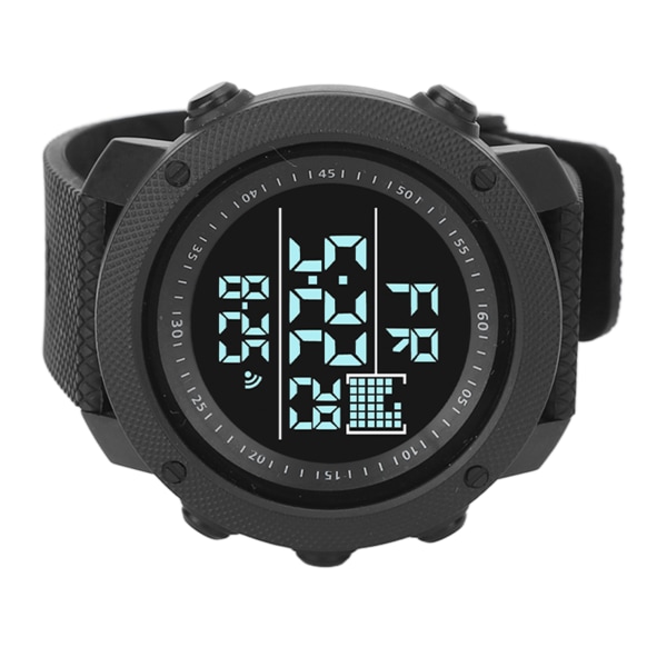 Utomhus LCD- watch Multifunktion Vattentät Sport Digital Watch för fritid Löpning Cykling Bergsbestigning Svart