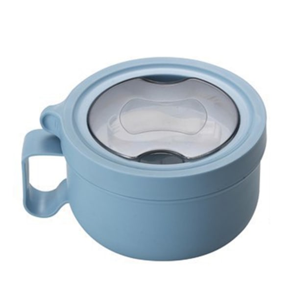 Isoleret skål lækagesikker 304 rustfrit stål indvendig termisk suppe skål med håndtag til nudel Bento 850ml blå