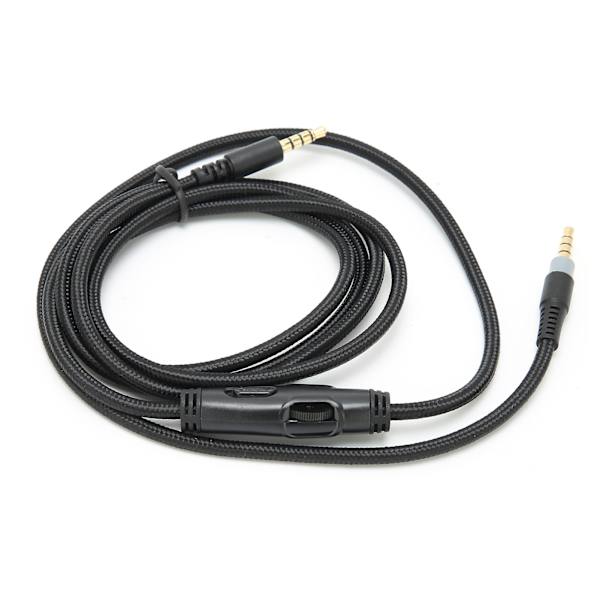 Hodetelefonkabel 3,5 mm hann til hann lydkabel med volumkontroll for HyperX Cloud