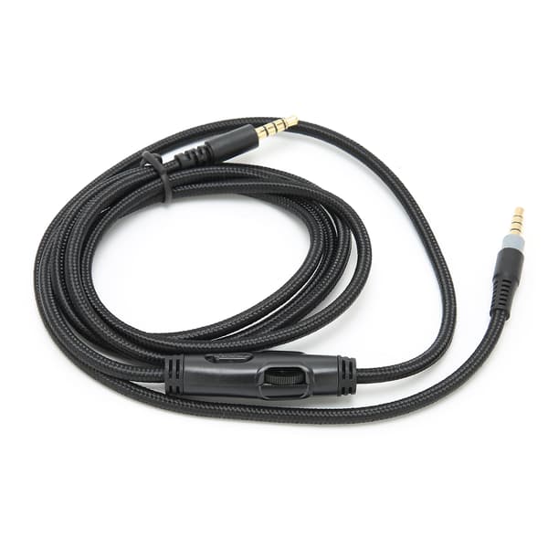 Hörlurskabel 3.5mm Hane till Hane Ljudkabel med Volymkontroll för HyperX Cloud