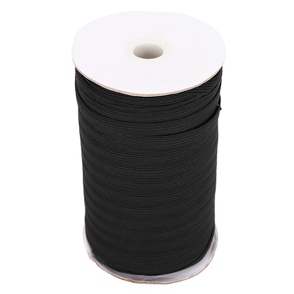100 meter elastiskt band platt flexibelt rep band munstycke kläder tillbehör 10mm (svart )
