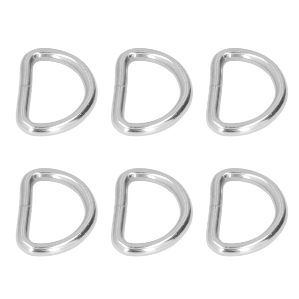 100 stk. D-ringe, robuste, holdbare, blanke, bred anvendelse, farveægte, nem montering, metal D-ringe sølv