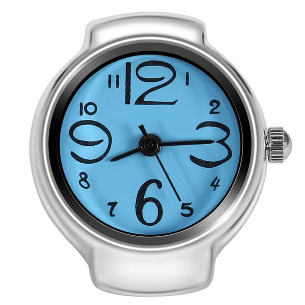 1 st Trendig Dam Herr Quartz Analog Rund Fingerring Kärleksklocka (Blå)
