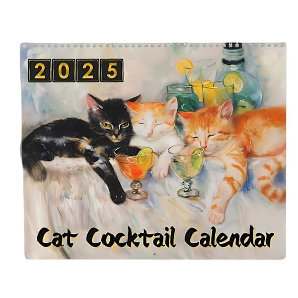 2025 Kattcocktails Kalender 2025 Meow-Tail Hour Väggkalender
