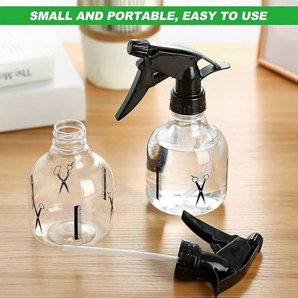 250ml Tom Vatten Hårsprayflaska Återfyllningsbar Trigger Spruta Plast Sprayflaskor för Hårstyling Resor Växter - 2st