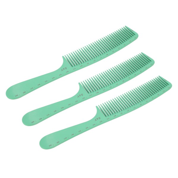 3 stk løsnede hårkam Unngå statisk bred tann, rundt håndtak hårstylingskam for menn og kvinner