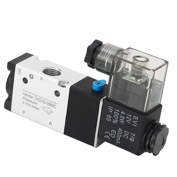 1/4in NPT Pneumatisk Magnetventil 2 Position 3 Vägs IP65 Luftdriven Magnetventil DC12V