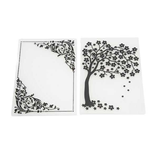 2 stk. prægemapper i plastmateriale Dekorative teksturer DIY fremstilling af prægede designs Skabeloner til scrapbooking