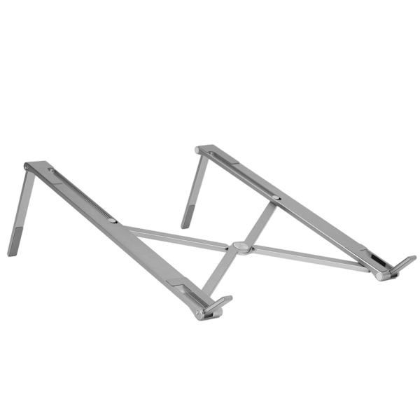 Bærbar computer stand i aluminiumlegering, foldbar, justerbar, bærbar skrivebordscomputerholder til 10-17 tommer tablet-notebook, grå