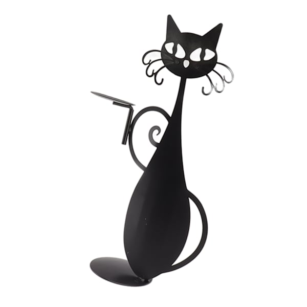 Hemdekorationsljusstake Hållbar Katt Ljusstake Dekorativ Ljusstakehållare för Heminredning Bröllopsmiddag Fest Katt Serverar En Rätt