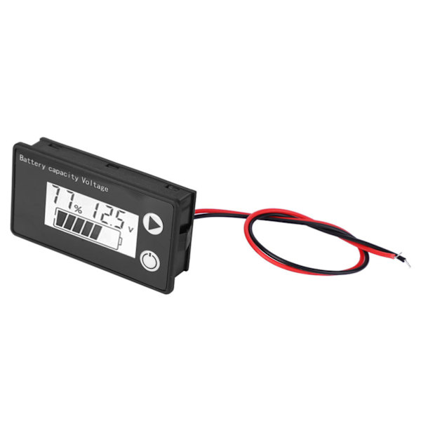 LCD 12V batterikapasitetsindikator Tester Litiumbatteri Universal Digital Display Voltmeter (10-100V hvit alarm)