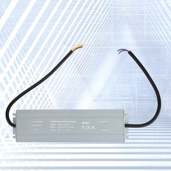 HRUW-120W-24V Strømforsyning IP67 Vanntett Adapter LED Driver Transformator 100-240VAC