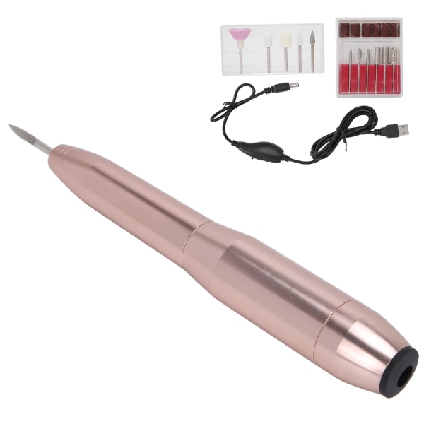 Negleborepen Aluminiumslegering Negleslibemaskine Elektrisk polering Manicure ToolGolden