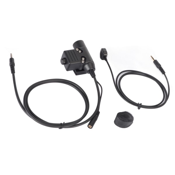 PTT-adapter med Bærbar Push-to-Talk-kontakt bak med klips for 3,5 mm mobiltelefonkontakt