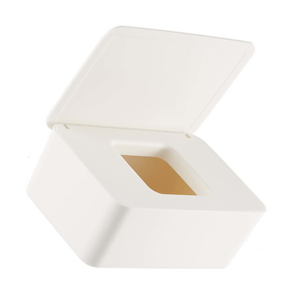 Vådservietter Dispenser PP Støvsikker God Forsegling Vådservietter Organizer Beholder med låg til Husholdning Kontor Hvid L