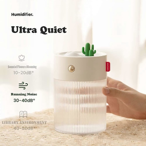 Mini plante luftfukter, trådløs bordluftfukter, med 2 tåkemoduser, 2 nattlysmoduser, egnet