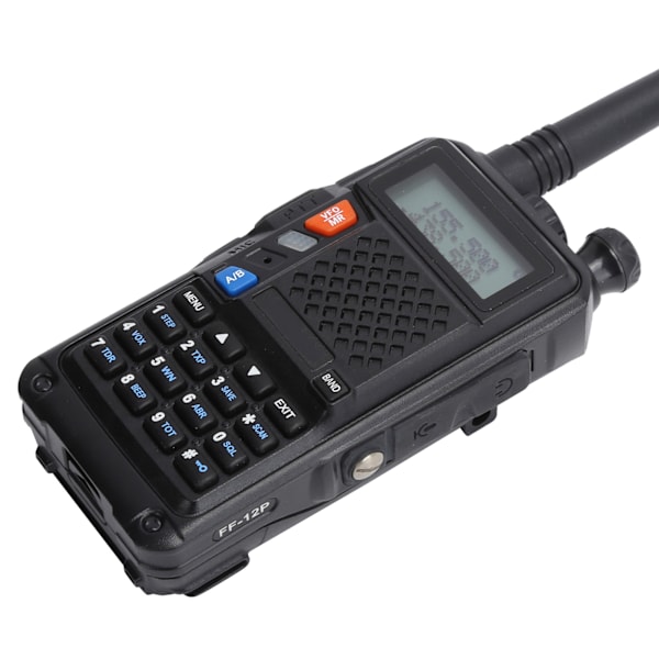 Bærbare Walkie Talkies Kit Håndholdt LCD Display Walky Talky med Bagklips 100‑240V Sort EU Stik 100‑240V