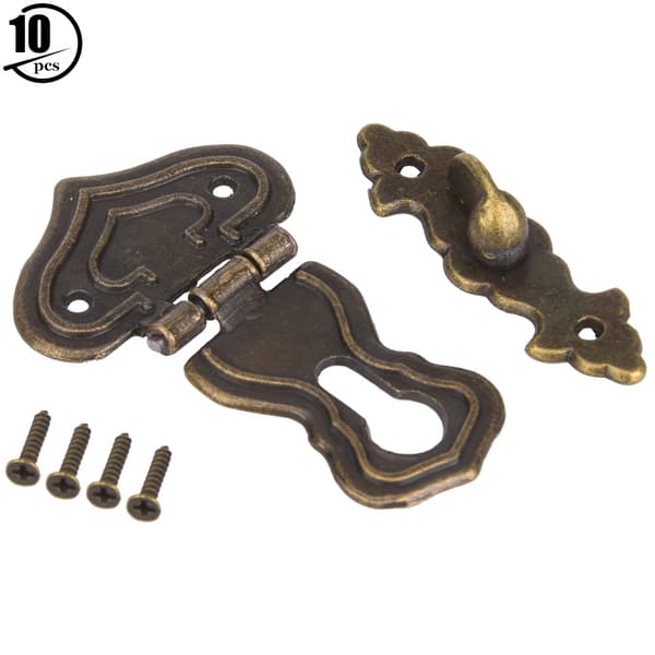 10 stk Hasp Latch Antikk Stil Sink Legering Bokser Bronsefarget Lås