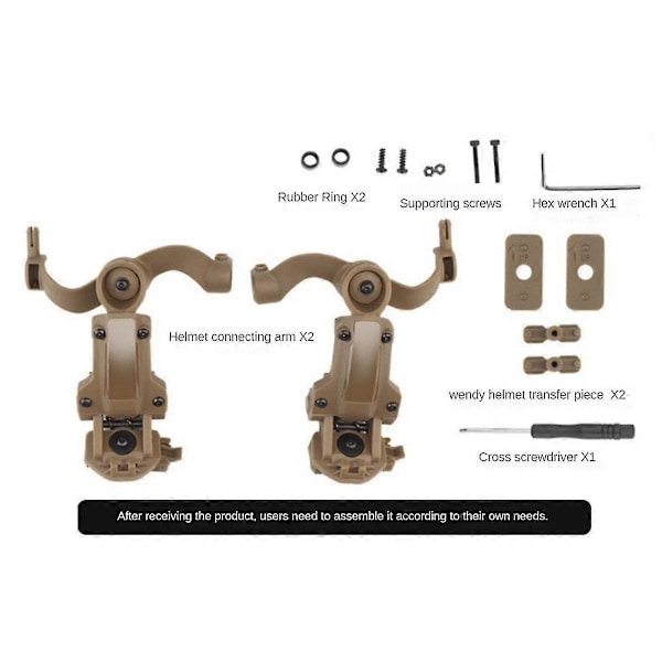 Taktisk Headset Holder Hjelmmonteret Tilbehørsskinne Adapter Kit Justerbar Pickup Støjreduktion
