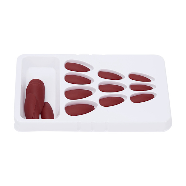 24 STK falske fingernegle Lang tryk fuld dækning Fake Color Art Nails til DIY Nail Art SalonF129