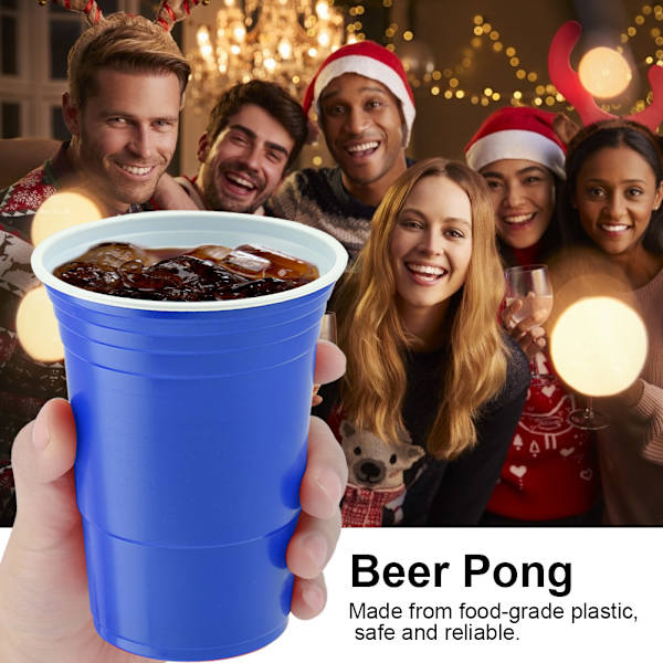 Beer Pong Set Beer Pong Drickspel Set Beer Pong Cups-25 koppar (blå)