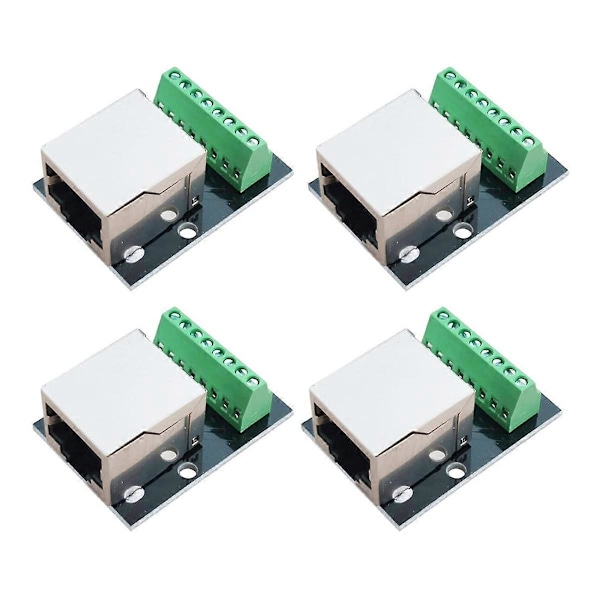 4 st RJ45 Ethernet Hona Uttag Kontakt Breakout Board