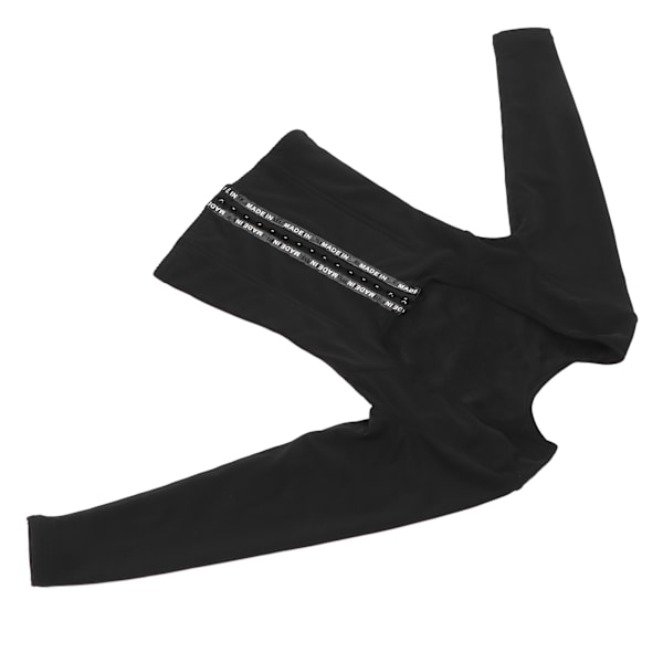 Åndbar taljetræner Shapewear Langærmet kropsformende talje slanketræner til kvinder SortL