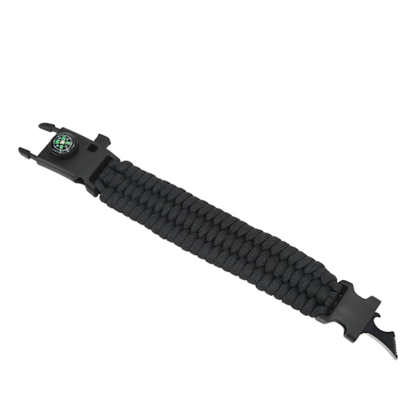 Paracord Survival Bracelet - Monitoiminen retkeilyyn tarkoitettu selviytymisranneke, jossa on kannettava kompassi, piikivi ja 3-säikeinen punos L