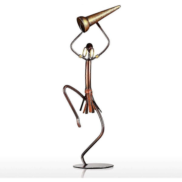 Trommespillende Mann Jernskulptur Hjemmedekorasjon Håndverk Metallgaver Til Bursdag / Thanksgiving