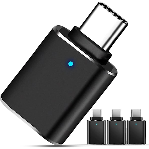 USB C till USB adapterpaket med 4 - Kompatibel med bärbara datorer, MacBooks, mobiler och surfplattor - Även känd som USB C-adapter