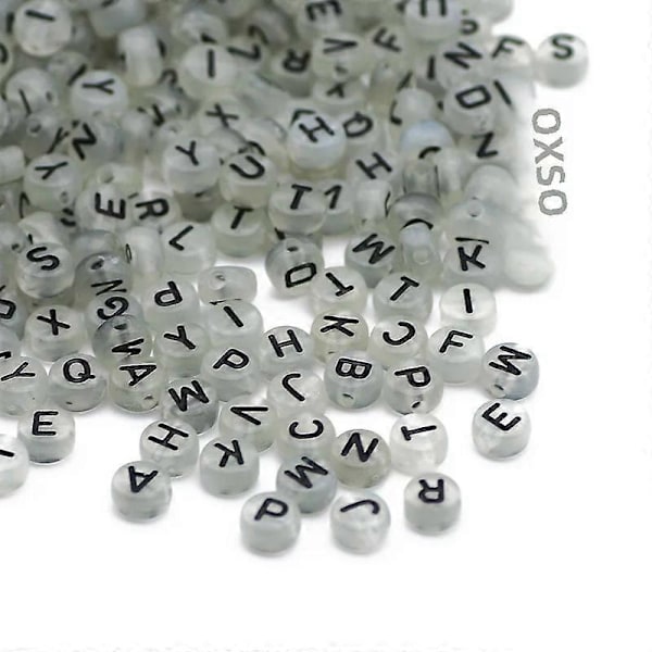 Svarte Akryl Lysende Perler 4x7mm Runde for Smykkelaging Armbånd Halskjeder DIY Tilbehør Y 50 stk