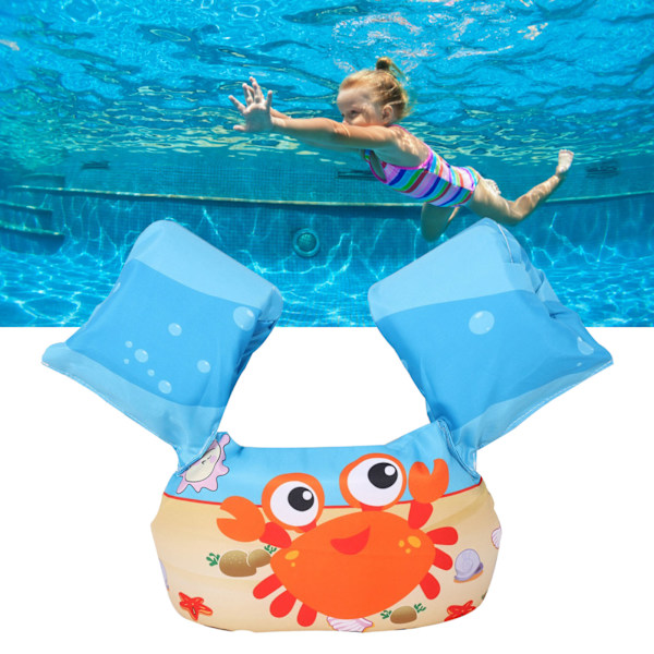 Børnesvømmeflåd Polyester og EPE-skum med sødt dyremønster Toddler Svømmevest til pool Orange Crab