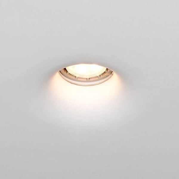 Fördjupad spotlight för undertak i gipsskiva, rund konisk keramikmodell, för GU10 LED-lampa (ingår), 120x120x42mm, Kod.1426