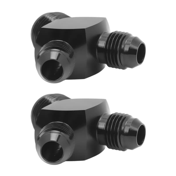 2PCS Y-blockadapterkoppling AN8 till 2AN6 läckagesäker anodiserad svart universal för bränsleslangkoppling