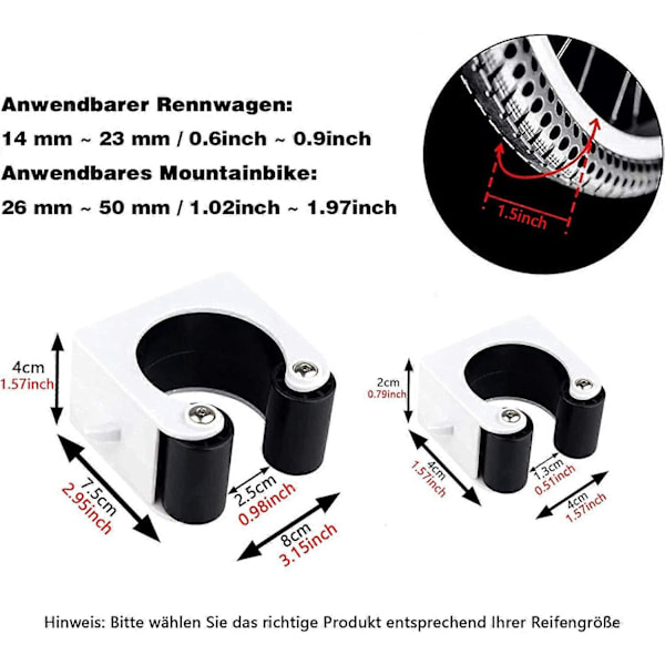 Sykkelveggfeste, Mountain Bike Parkeringsspenne Bærbar Kreativ Veggmontert Sykkelparkeringslås, Sykkelstativ Gulv for Sykkeloppbevaring Hybel Leilighet Sto