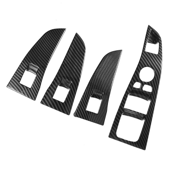 4 stk. ABS Vindusheisbryter Ramme Deksel Trim Dekor Passer for X5 X7 2019 (Karbonfiber)