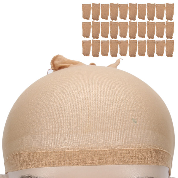 30st Professionell Strumpa Peruk Cap Stretchig Elastisk Tvättbar Bärbar Hårnät SetFleshcolor