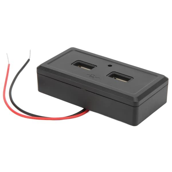 RV Bus Dobbelt USB Opladerpanel Sort 12‑24V Indgang Vandtæt Universal Modifikation