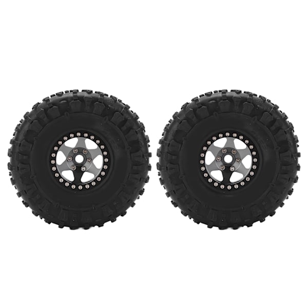 2 kpl RC-auton renkaat ja vanteet 1,9 tuumaa seosnapa kumirengas 12 mm kuusiokolo 1/10 RC-ryömintäajoneuvoon titaani ja musta